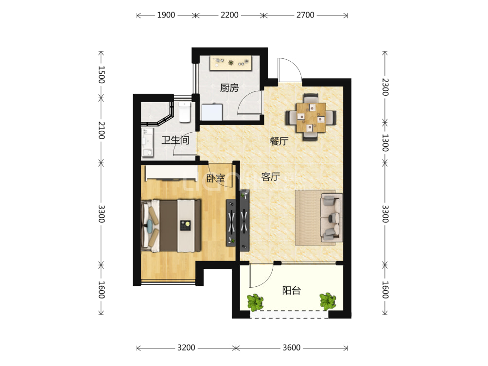 联投龙湾一期户型图(链家网)