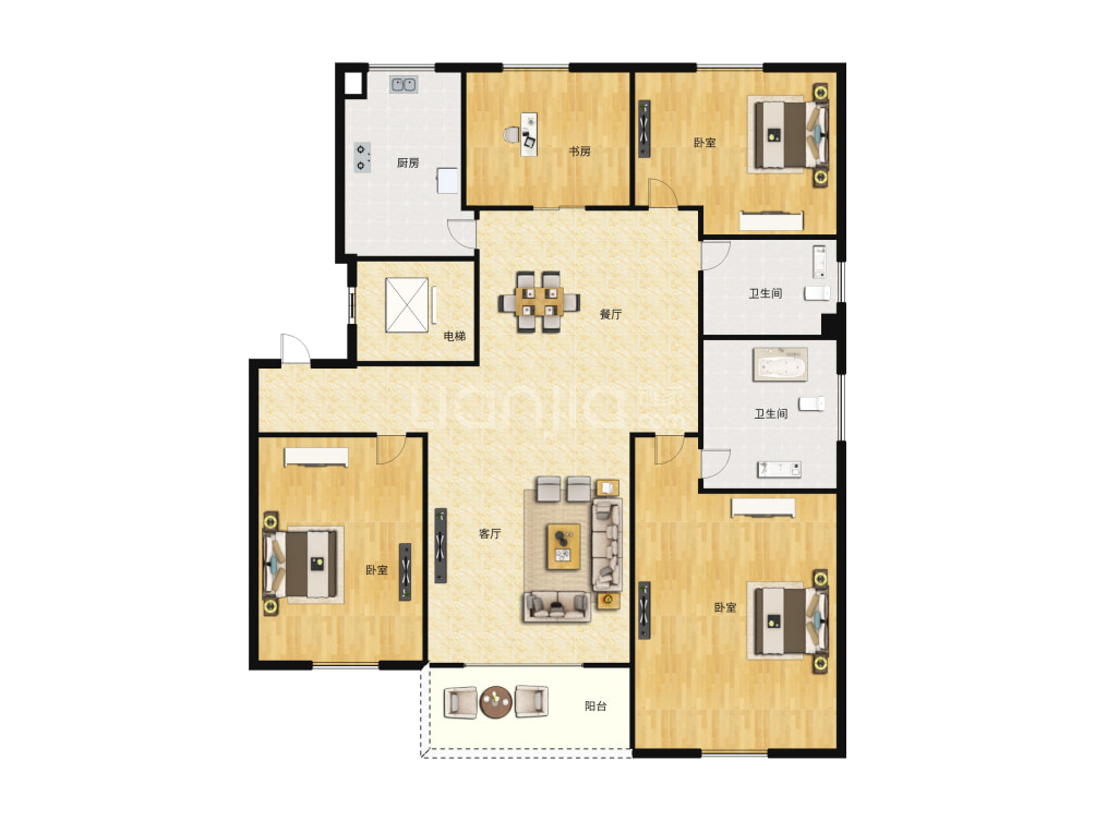 中央公园户型图(链家网)