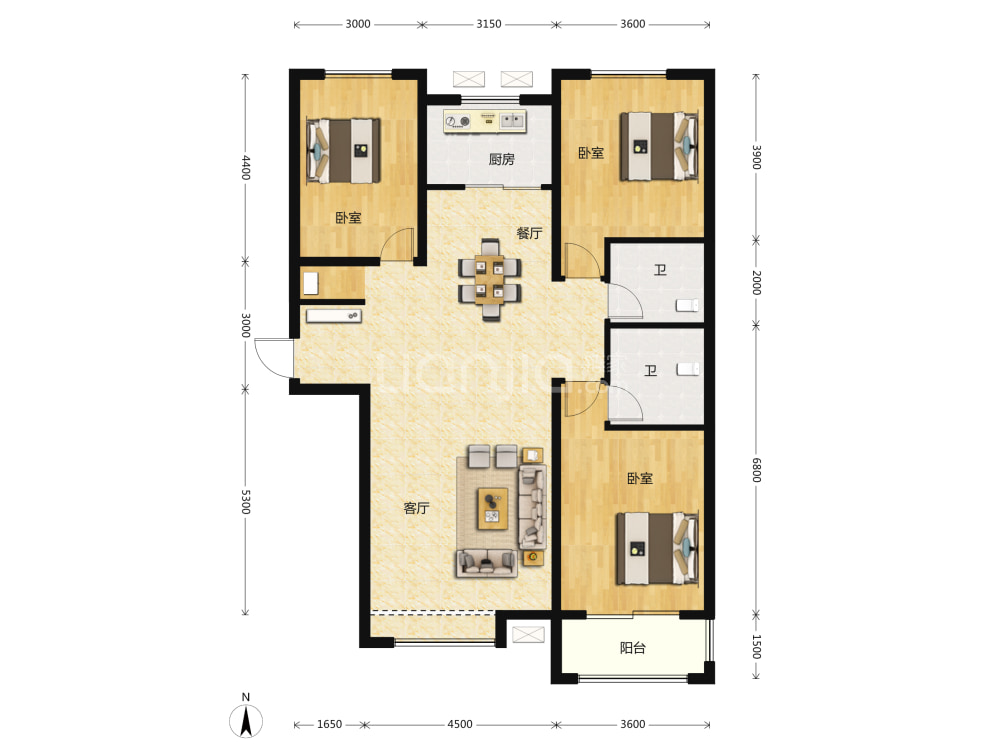 翔建御景华府户型图(链家网)