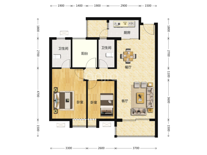 桂南星晴公馆--建面 105.65m²