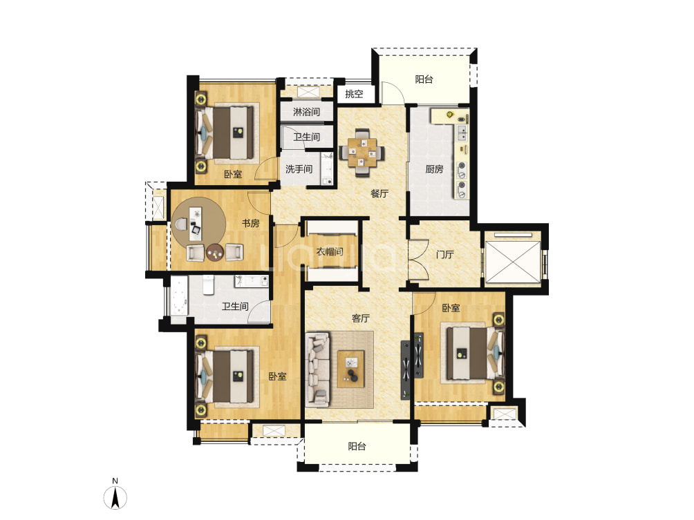 海亮长桥府户型图(链家网)
