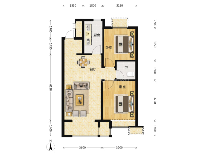 万科未来城--建面 88m²