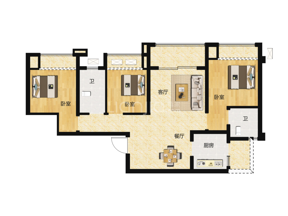 正荣朗基悦江湾户型图(链家网)