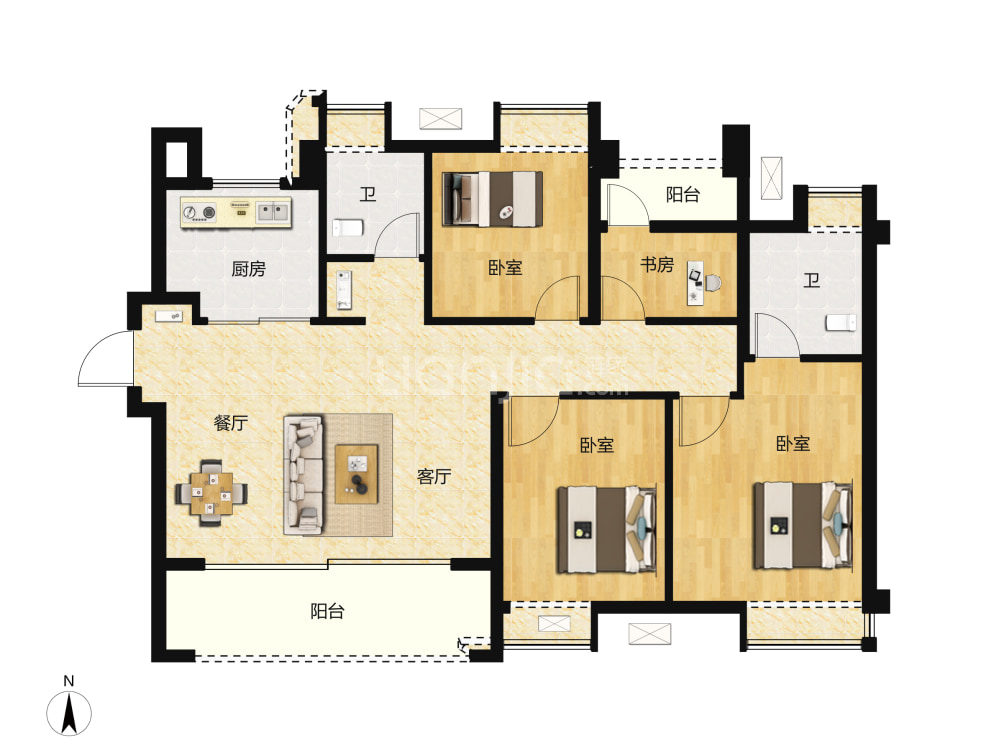中梁正荣府户型图(链家网)