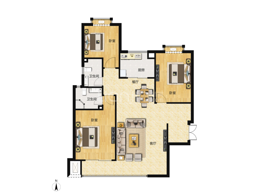 龙溪城户型图(链家网)