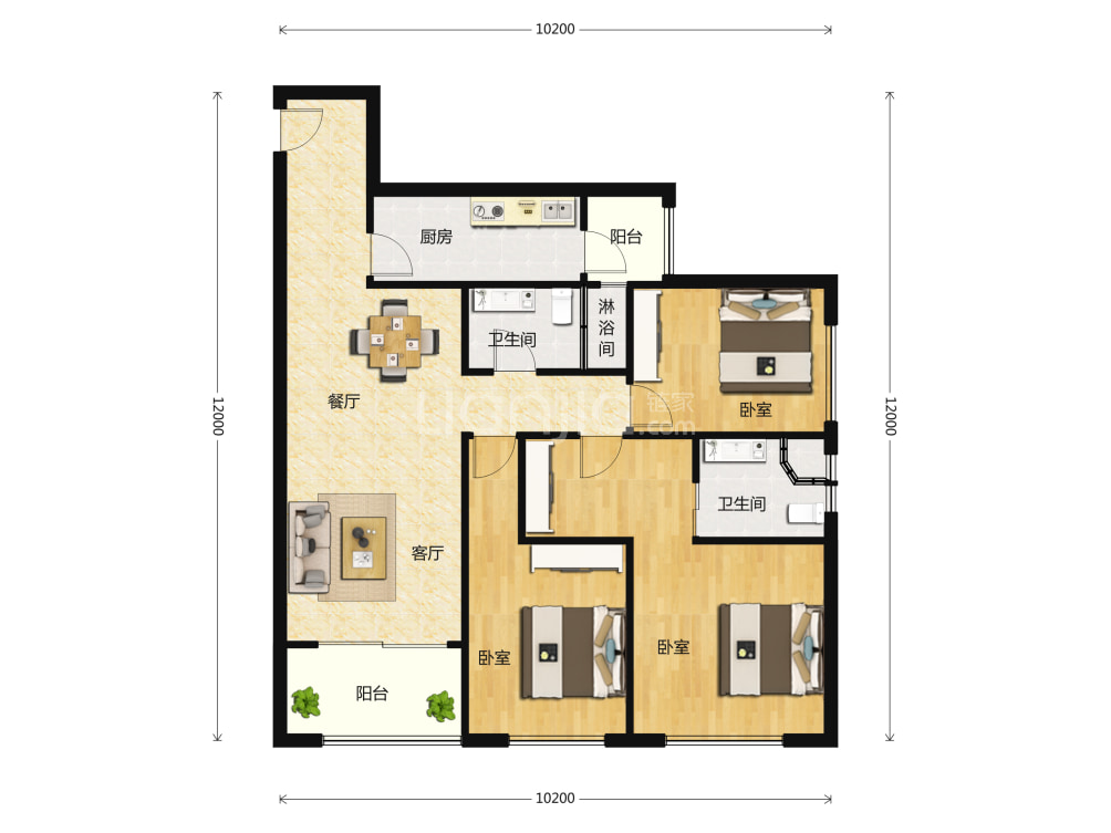 东原璞阅户型图(链家网)