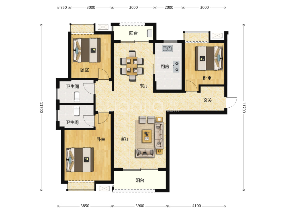 金地中交麓谷香颂户型图(链家网)