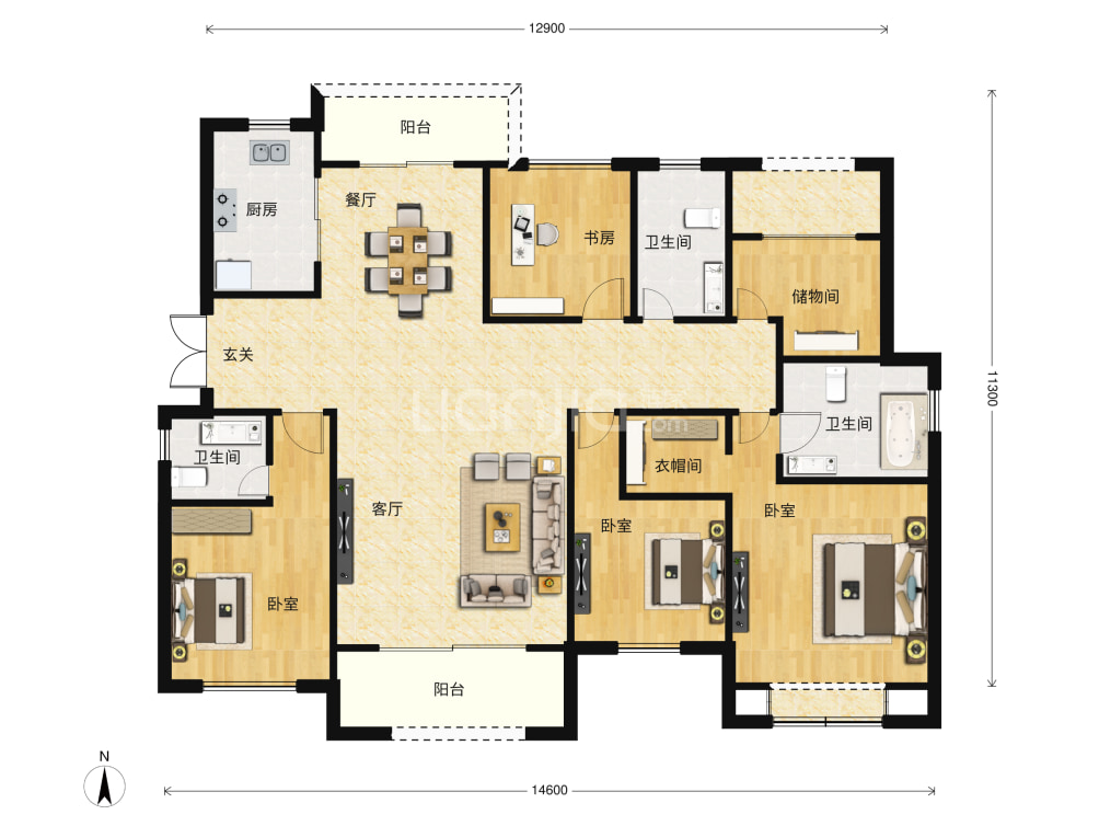 中天星耀城户型图(链家网)