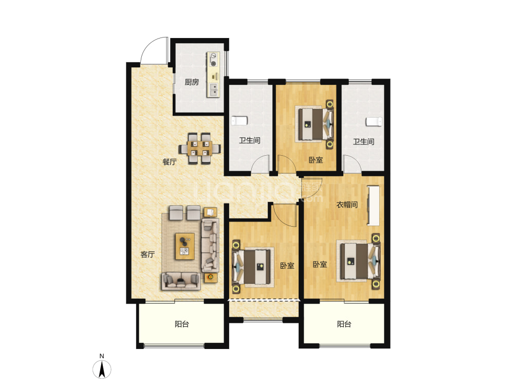 盛澳金尊府户型图(链家网)
