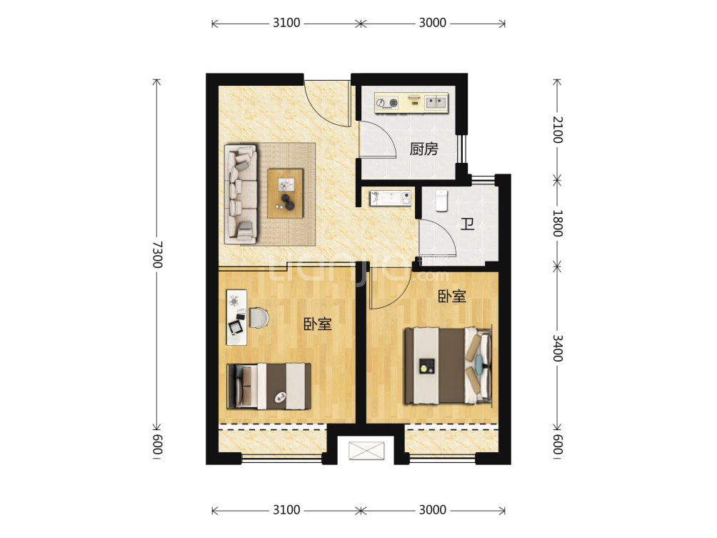 力旺中车城户型图(链家网)