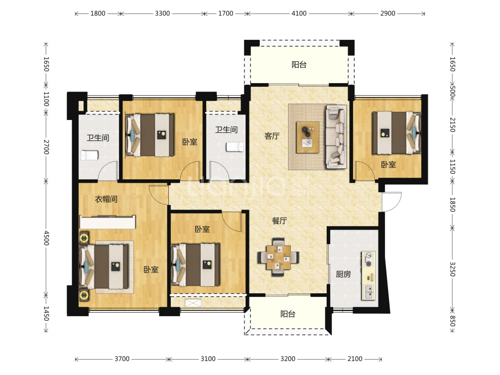 龙光天瀛户型图(链家网)