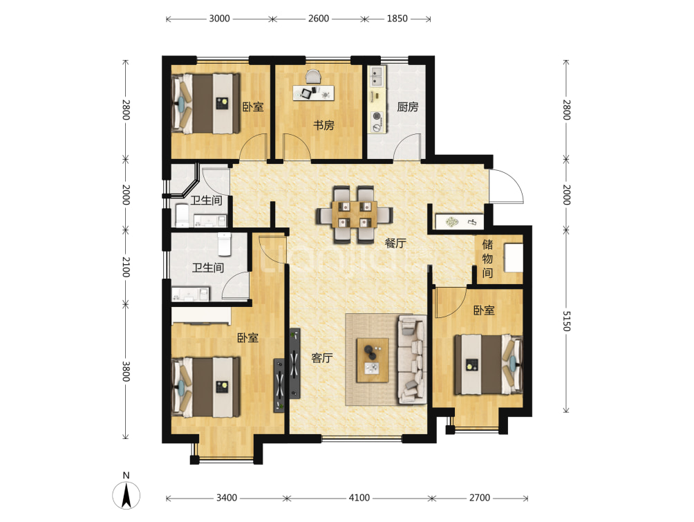 泽信公馆户型图(链家网)