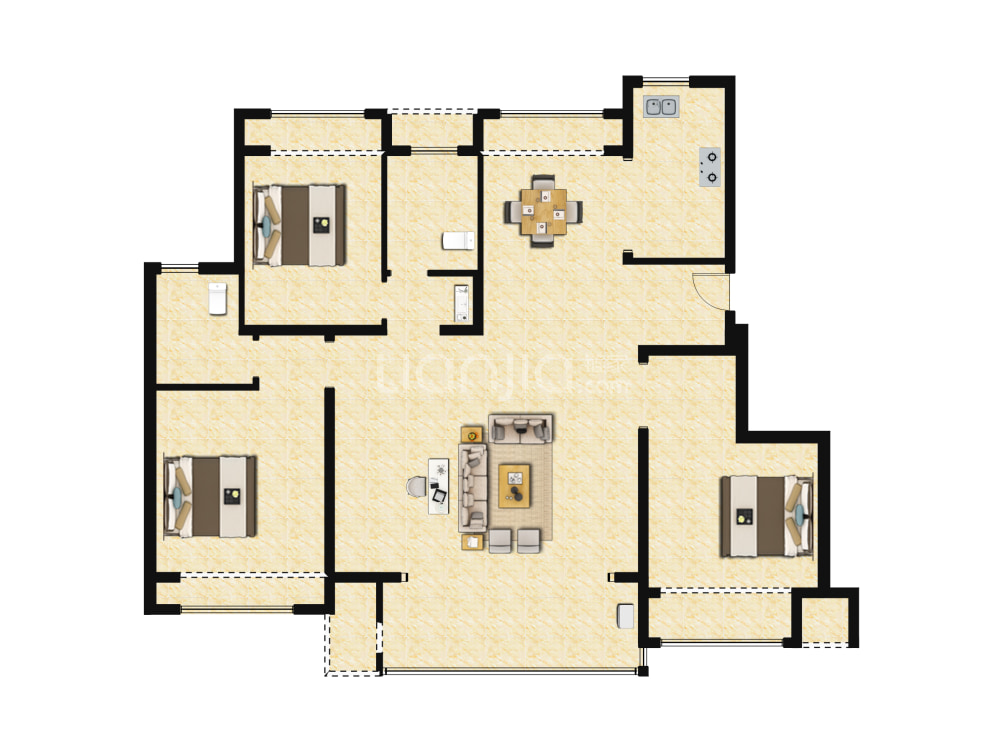 和岸花园户型图(链家网)