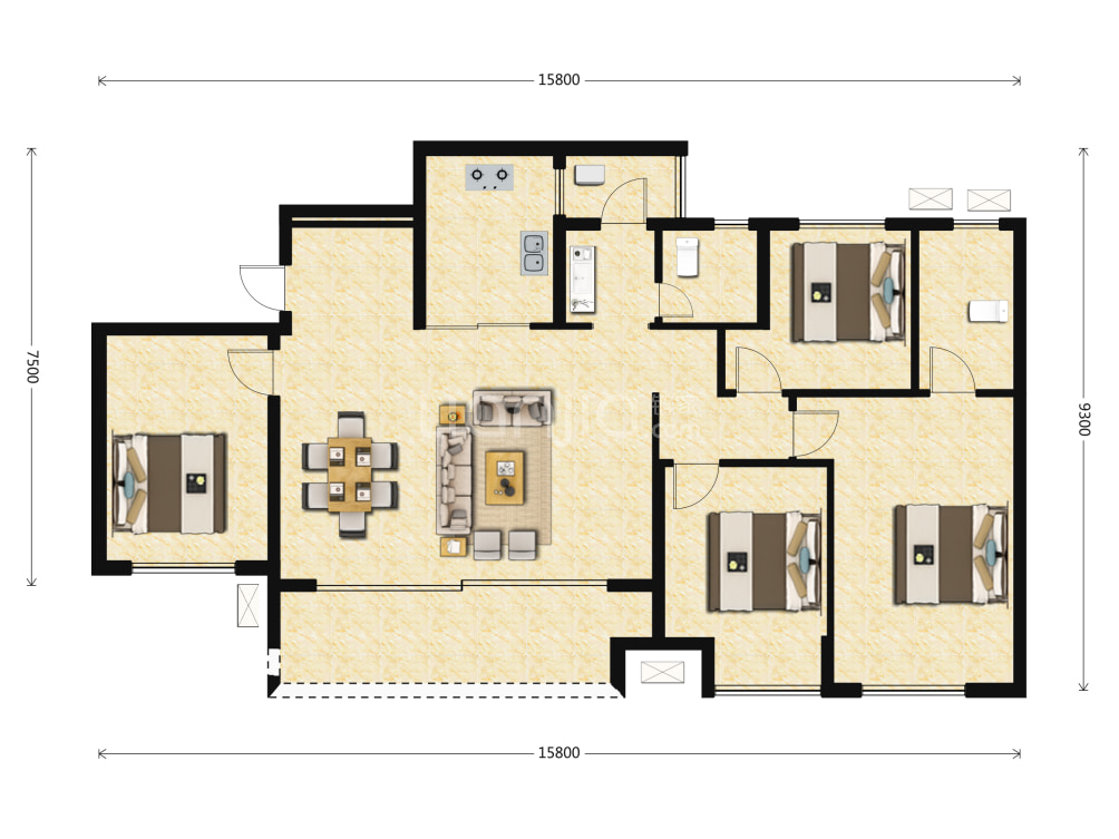 金科碧桂园旭辉千江凌云户型图(链家网)
