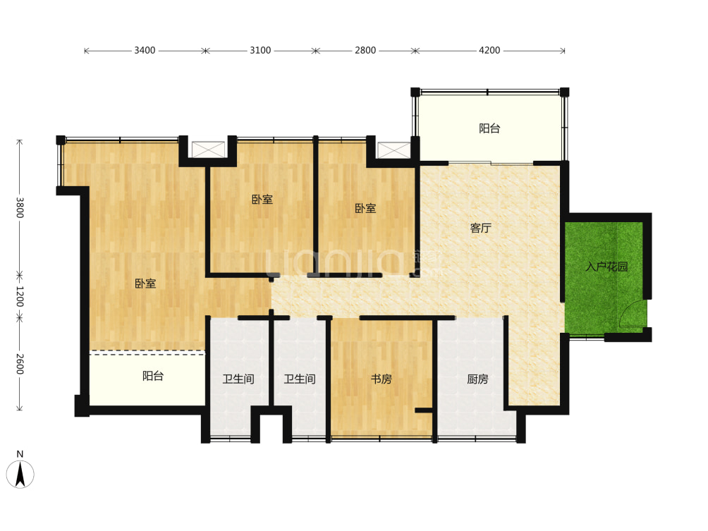 佳境康城户型图(链家网)
