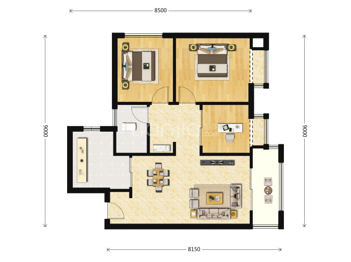 大华公园天下--建面 87m²
