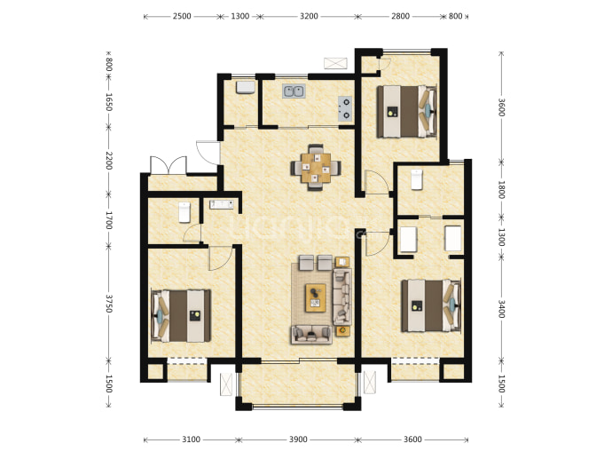 美的旭辉翰悦府--建面 115m²