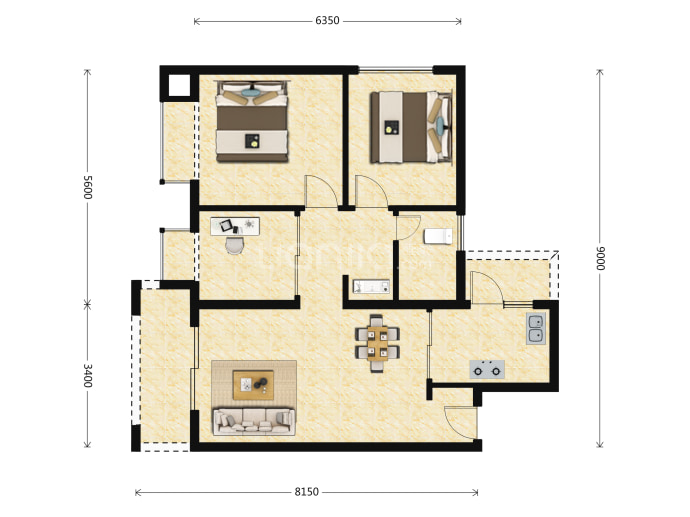大华公园天下--建面 83m²