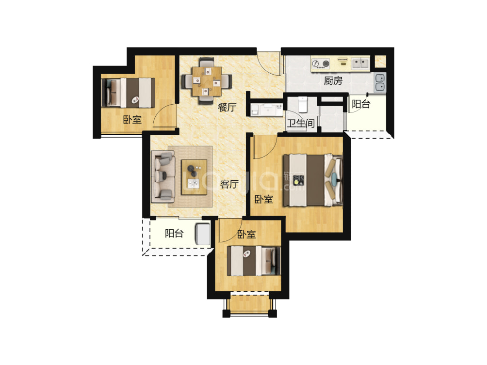 金地九樾户型图(链家网)