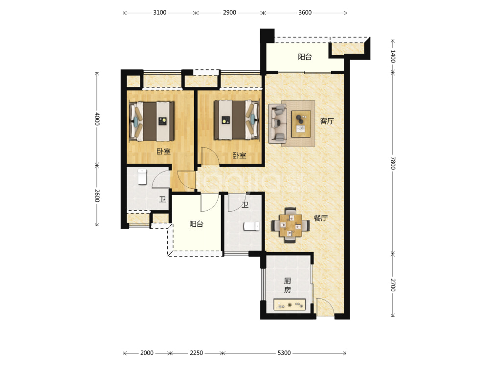花曼丽舍户型图(链家网)