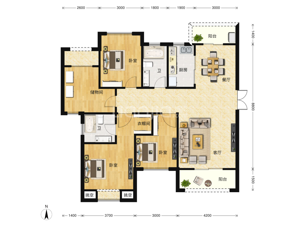 中天星耀城户型图(链家网)