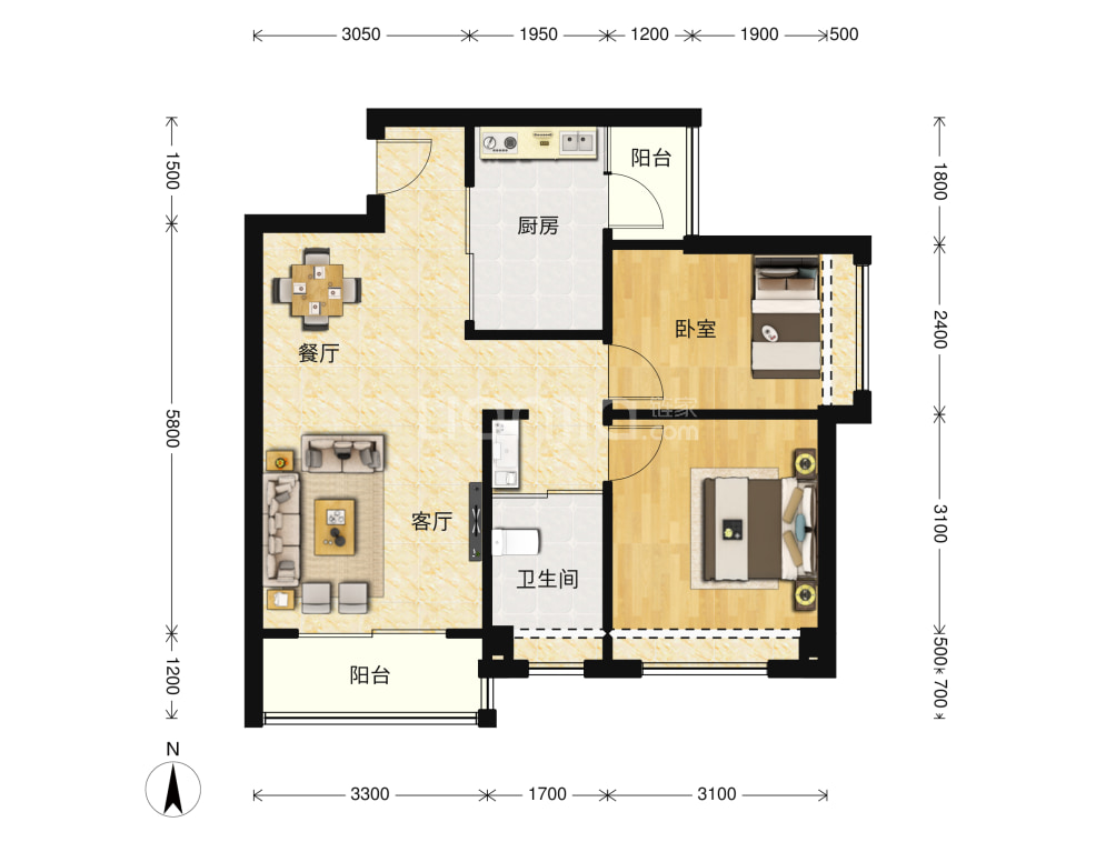 科慧花园户型图(链家网)