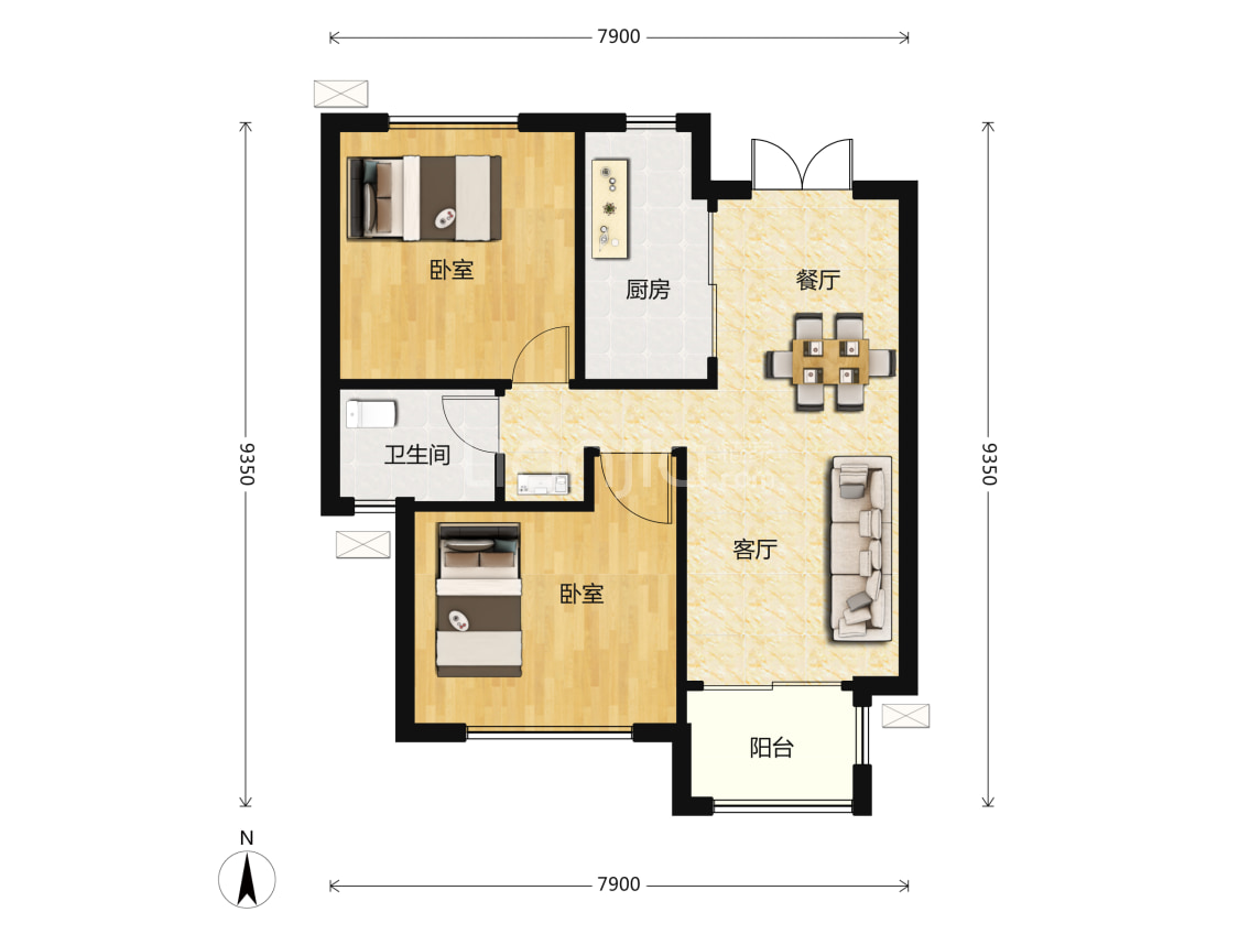 永威·枫林上院a户型户型图(链家网)