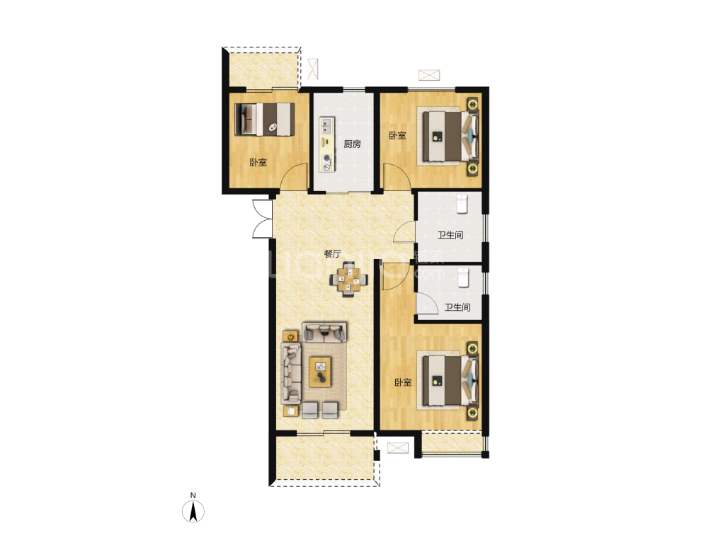 汇泉西悦城户型图(链家网)