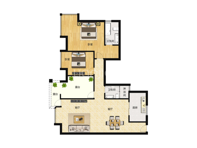 富力桃园金街--建面 108m²