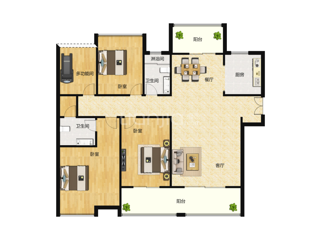 南沙湾御苑03户型户型图(链家网)