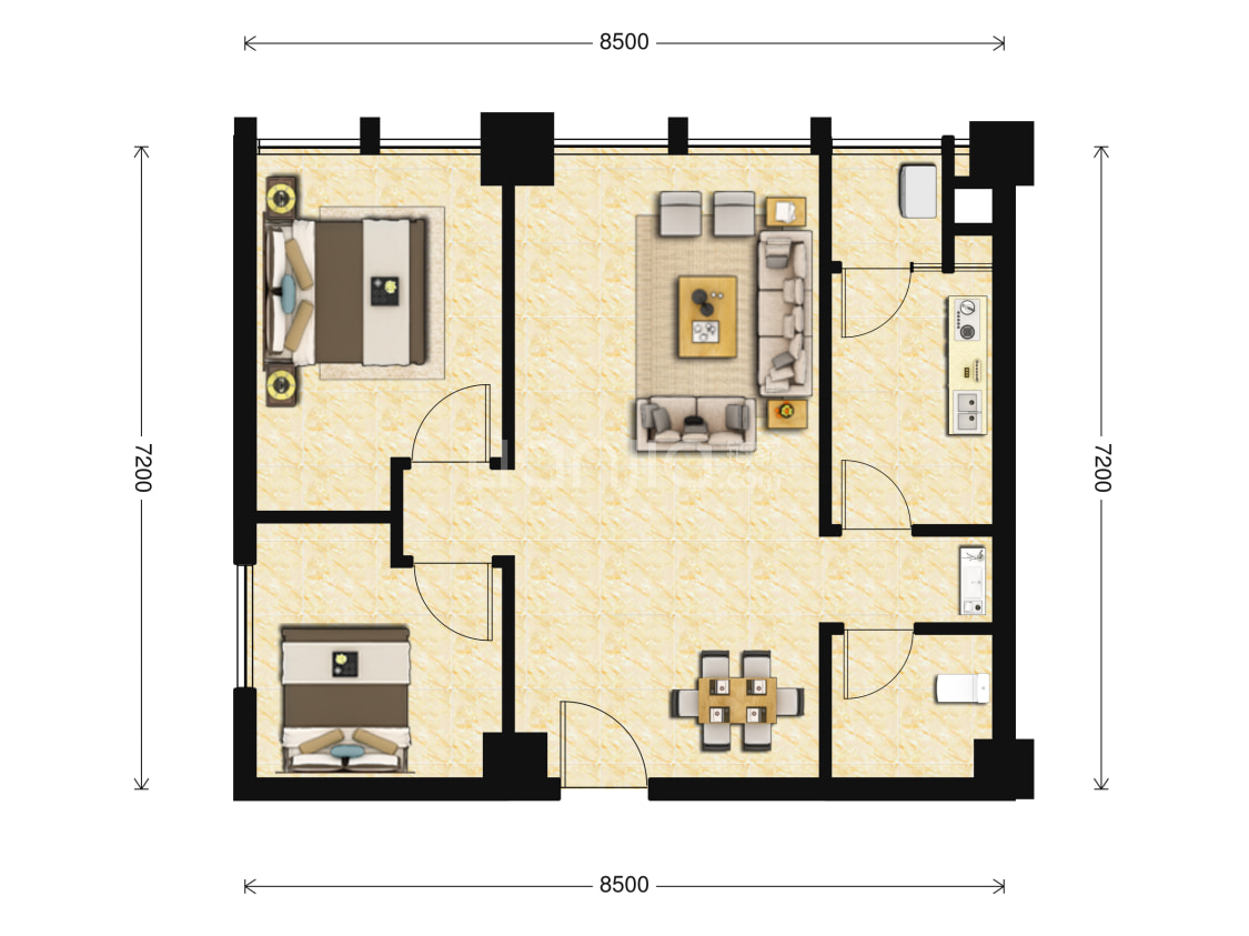 香槟城a4户型户型图(链家网)