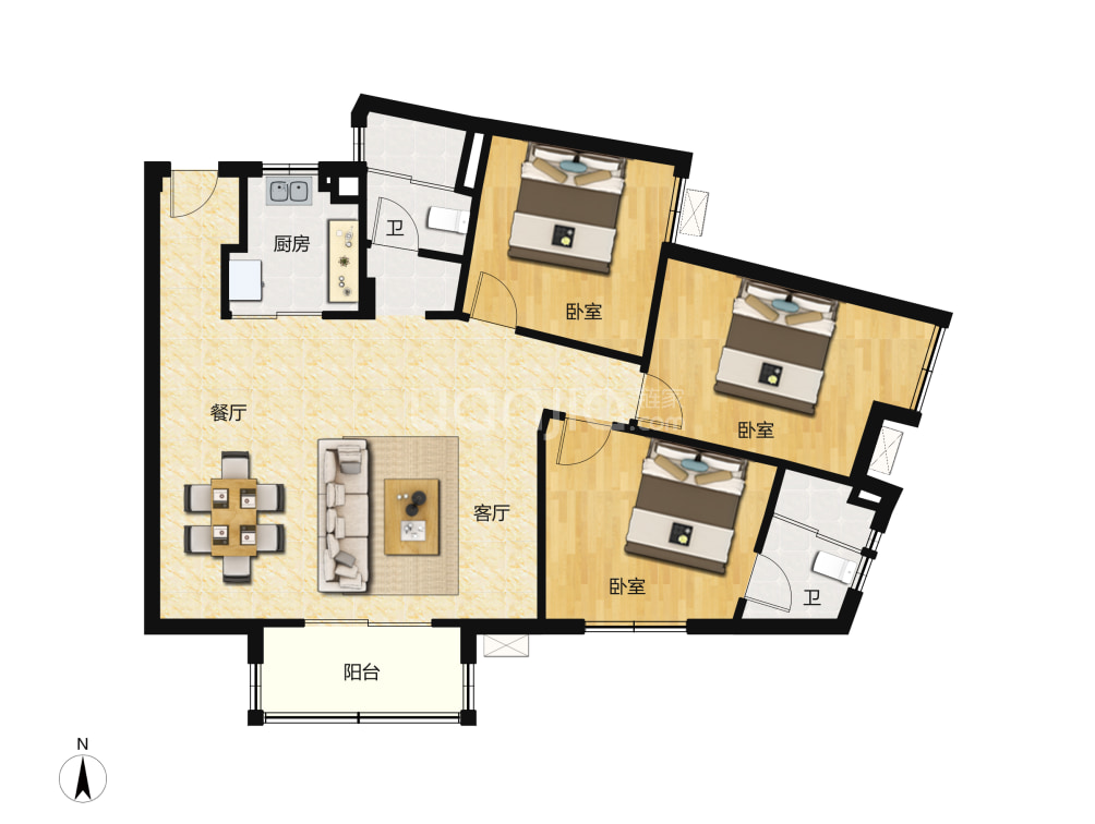 纽宾凯汉city紫御户型图(链家网)