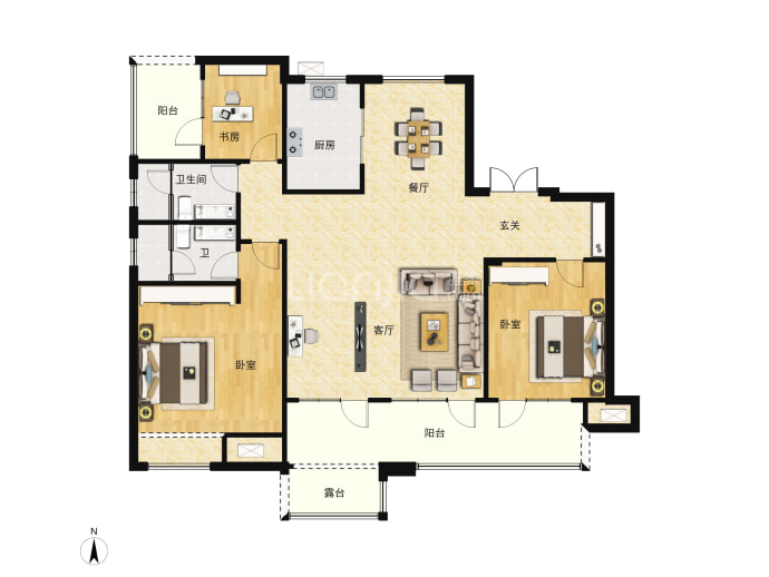 嶺海香澜郡--建面 138.36m²