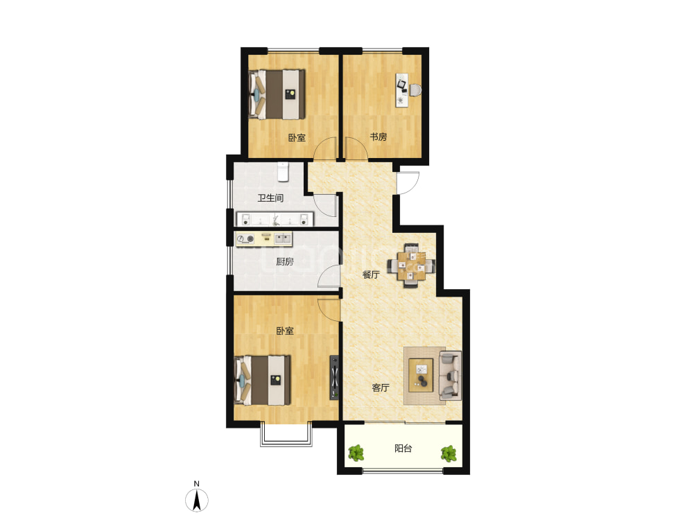 紫荆阁户型图(链家网)