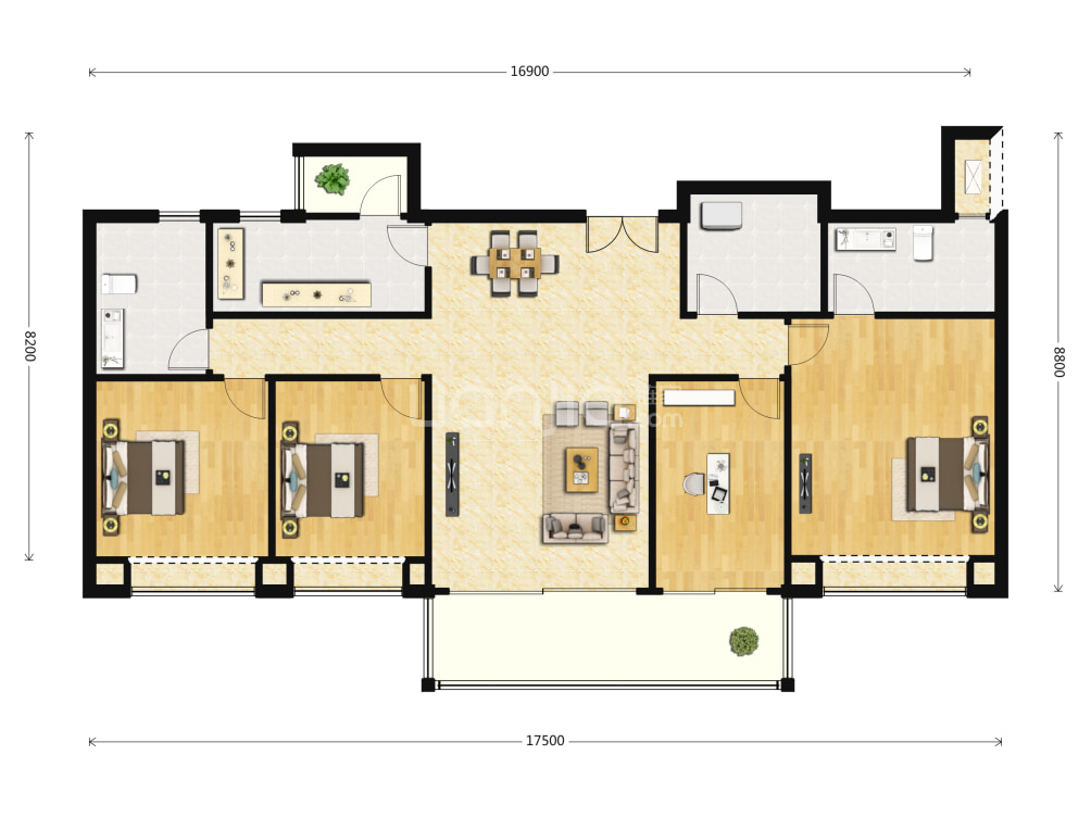 約350萬/套全明格局公攤大建面 142m05朝向南住宅在售4室2廳2衛四居