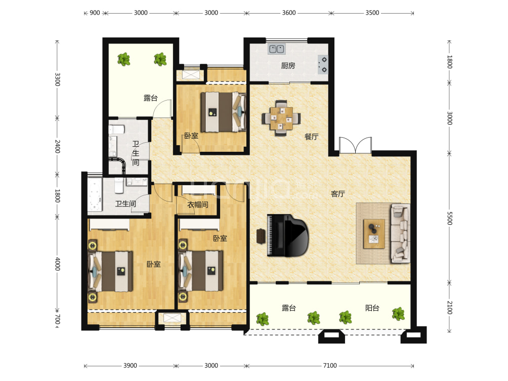临空香廷户型图(链家网)