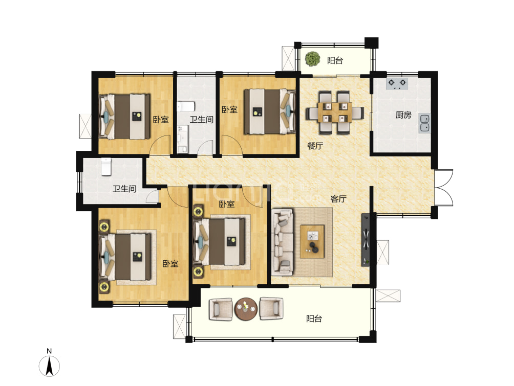 禧临门户型图(链家网)