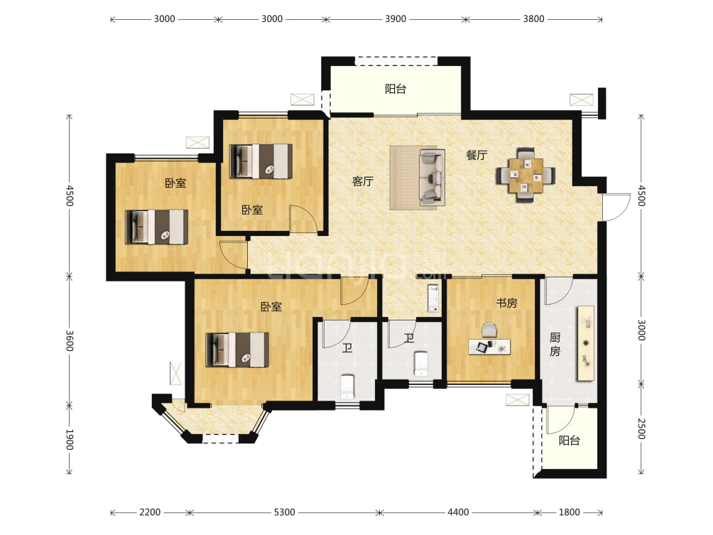 海德花园户型图(链家网)