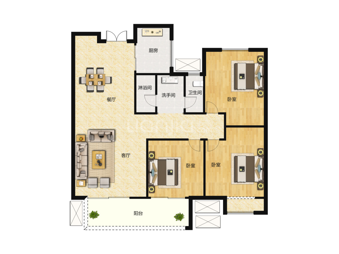 永丰乐城c4户型户型图(链家网)