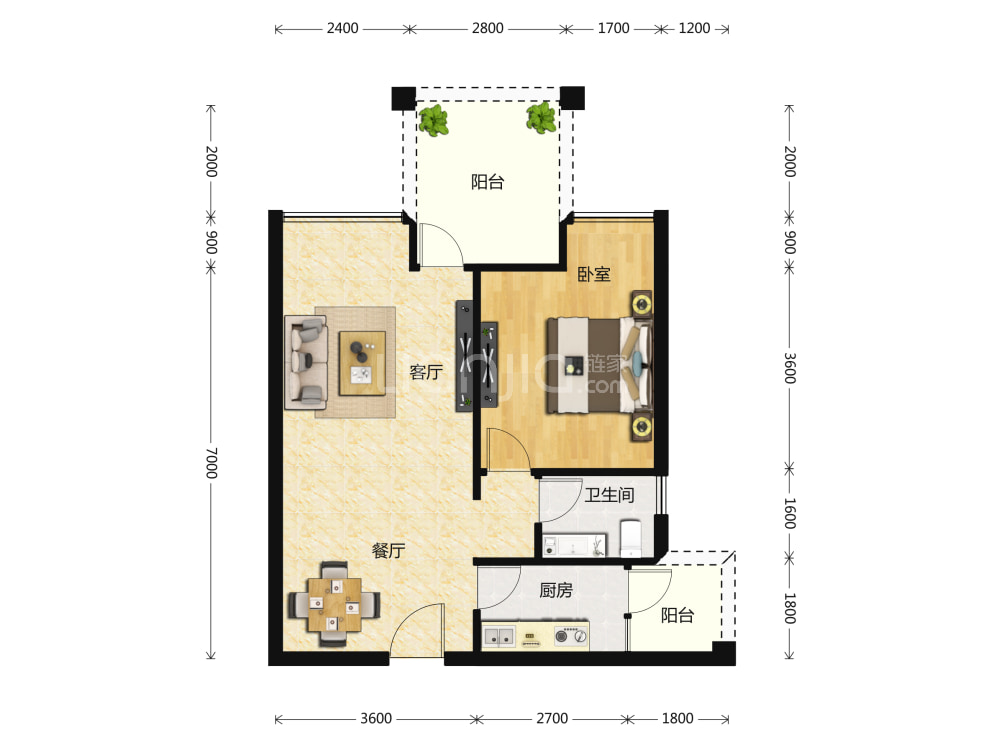 凌云阁b区户型图(链家网)