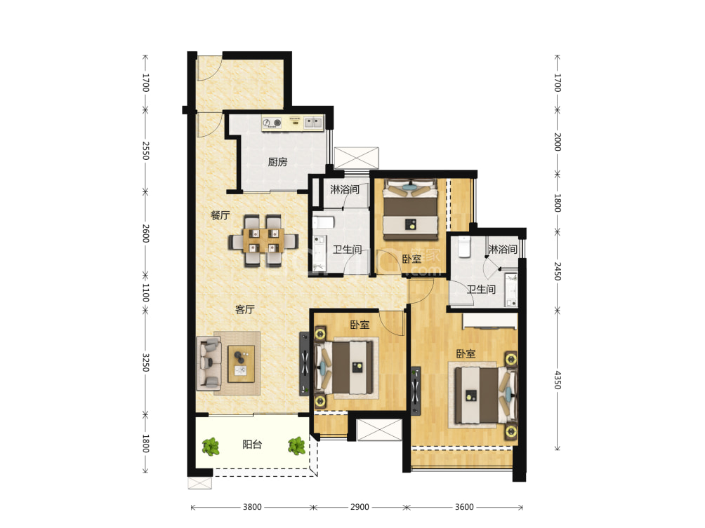 时代南湾户型图(链家网)