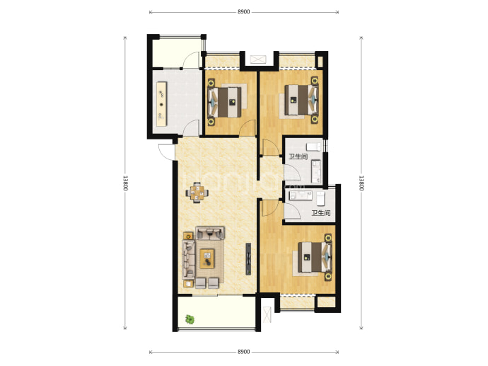 学林御景雅苑--建面 114.04m²