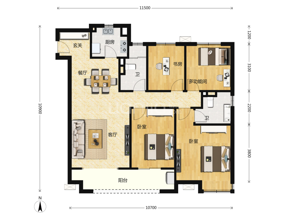 国投赞城5.0户型图(链家网)
