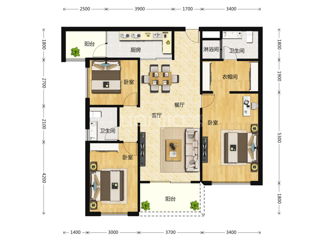 俊发城ej户型户型图(链家网)