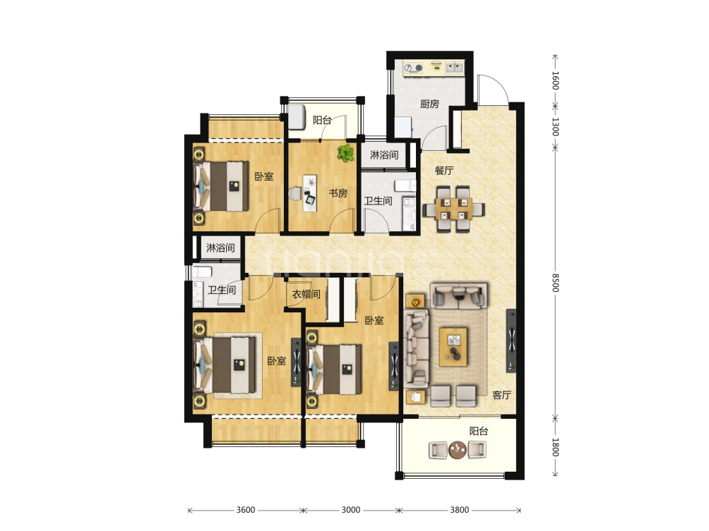新城琅樾户型图(链家网)
