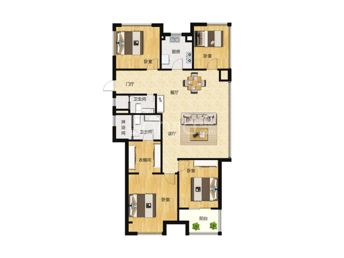 建面 120m (南朝向) 价格待定 全明格局阳台 订阅变价提醒加入户型对