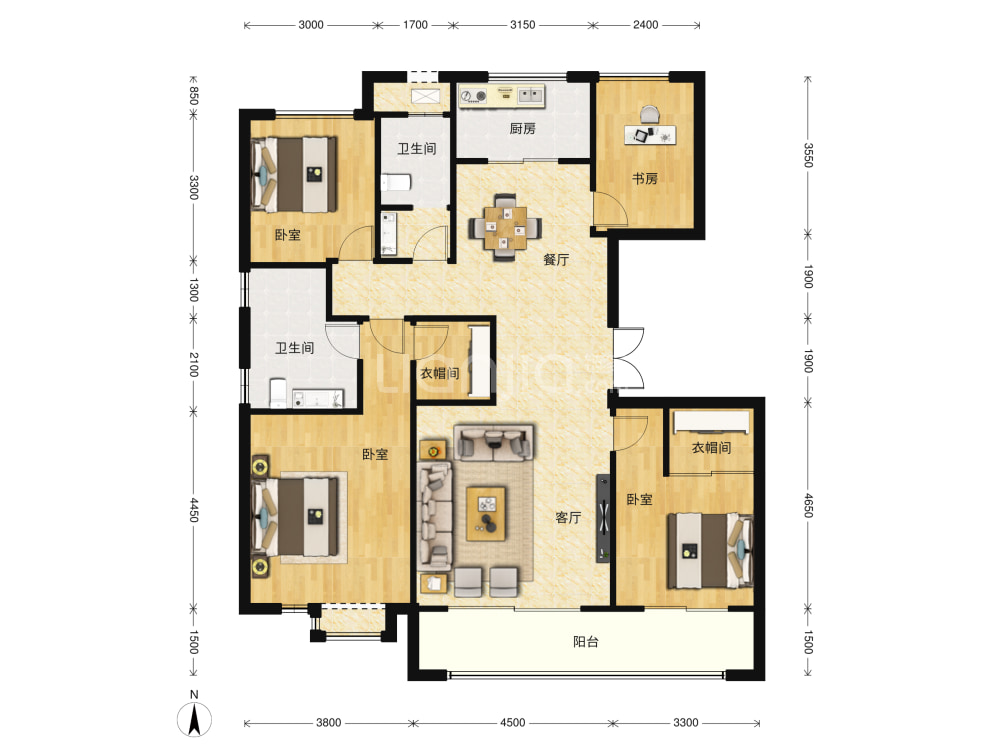绿城诚园户型图(链家网)