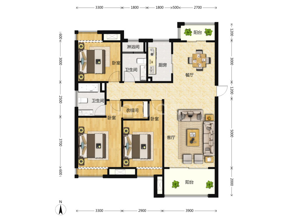 临空香廷户型图(链家网)