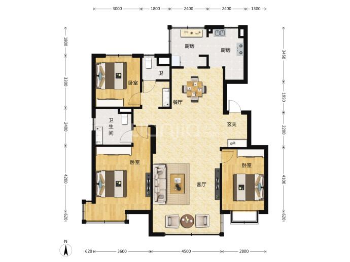 万科翠湖春晓--建面 133m²