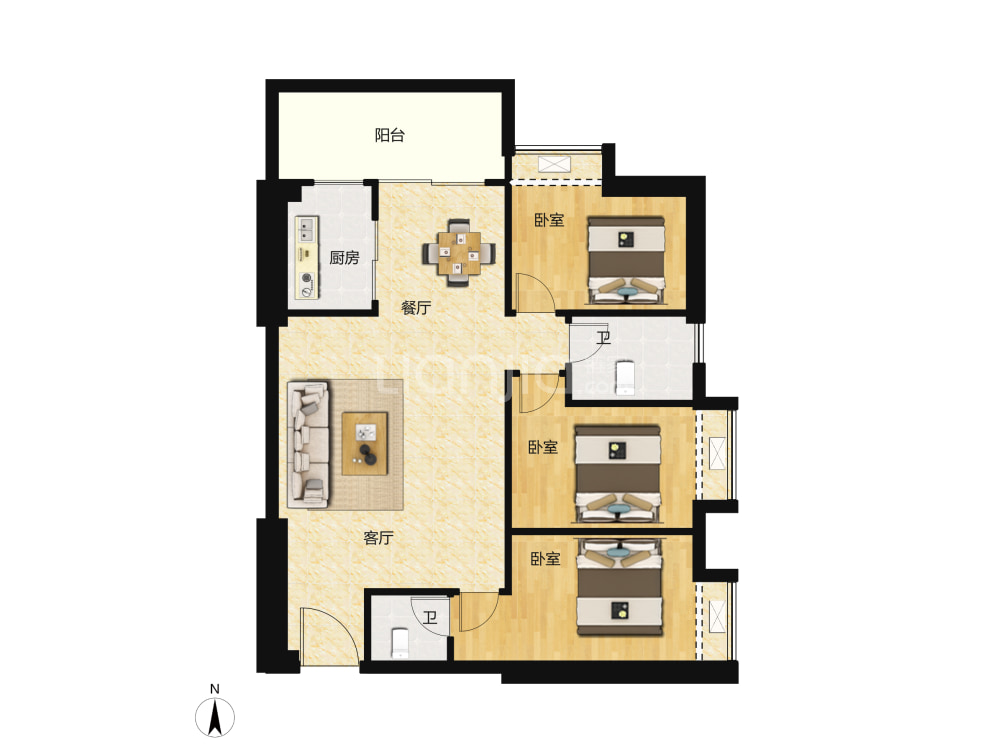 淘金半山豪庭户型图(链家网)